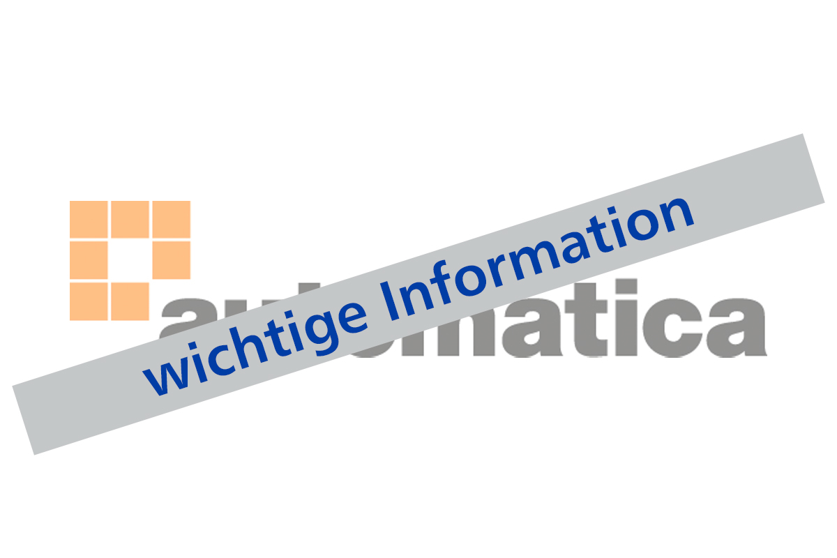 wichtige Information zur Automatica 2020